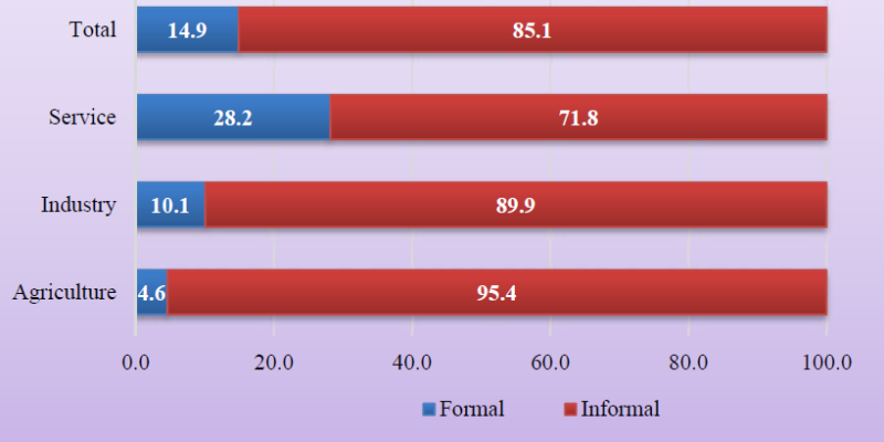 Percentage distribution of Informal employment by broad economic sector