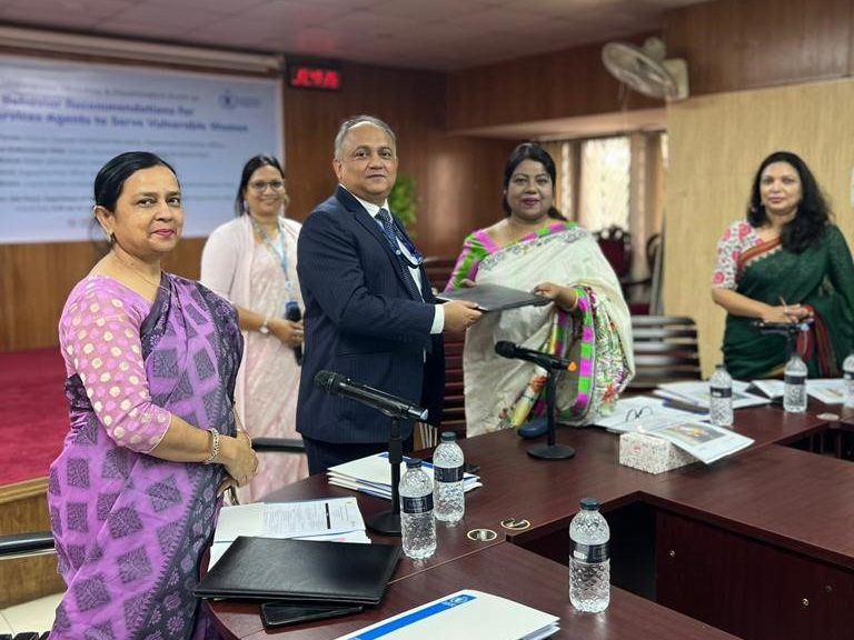 Director General of Department of Women Affairs ceremoniously handing over the SBR to Director of Payment Systems Department, Bangladesh Bank