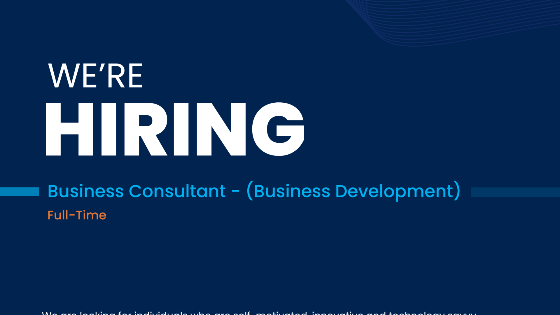 Business Consultant – Business Development (Full-Time)