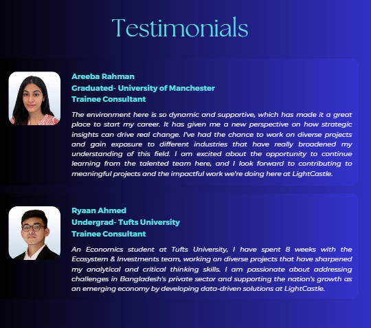 Testimonials of Trainee Consultants