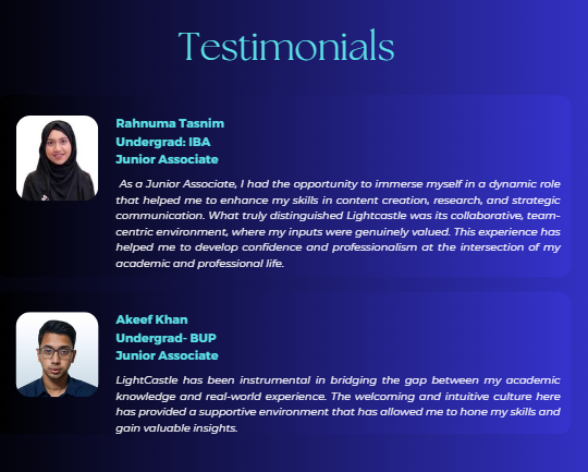 Testimonial of Junior Associates