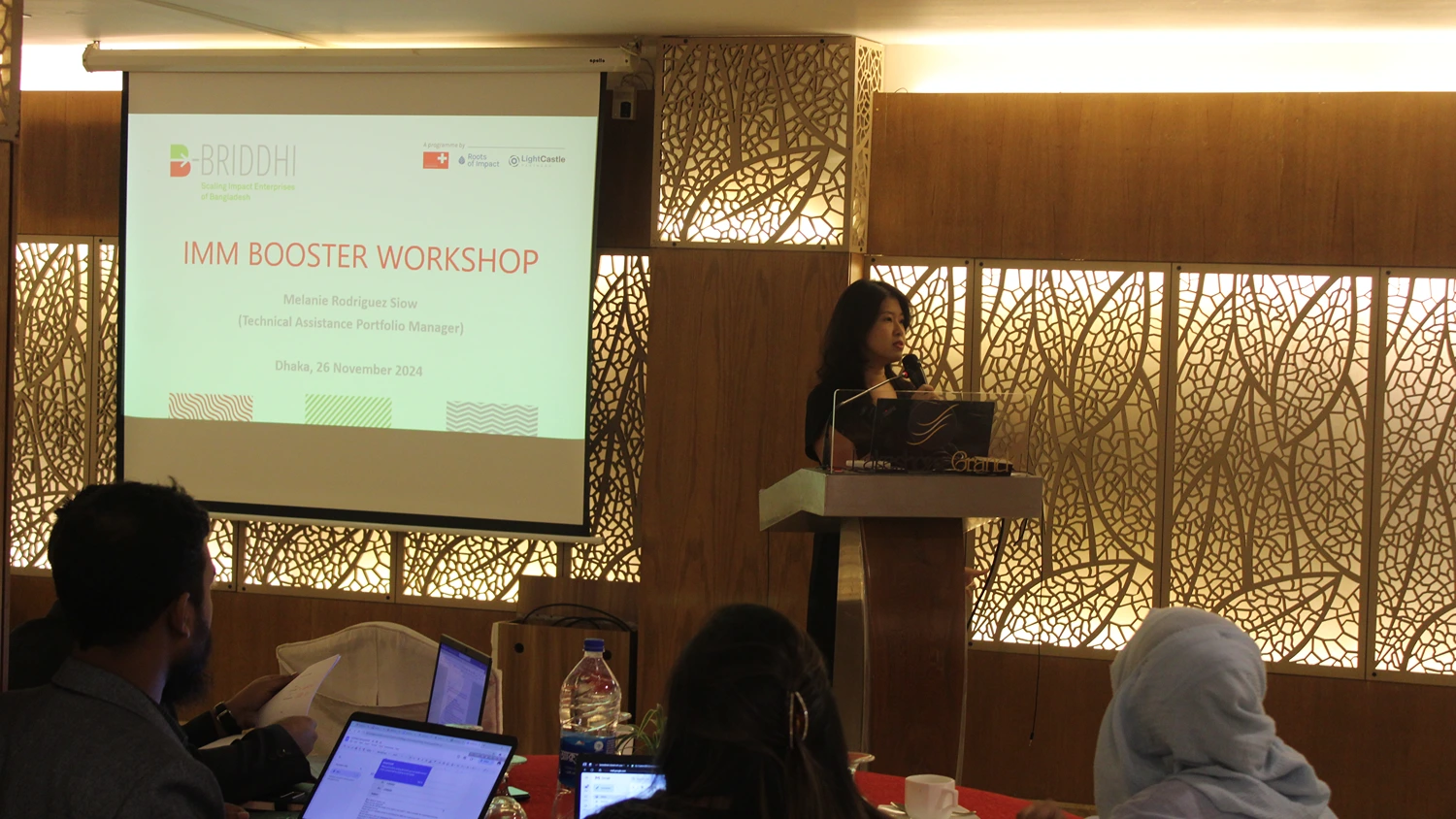 Melanie Rodriguez Siow, an experienced trainer from the Social Finance Academy conducting the IMM workshop.