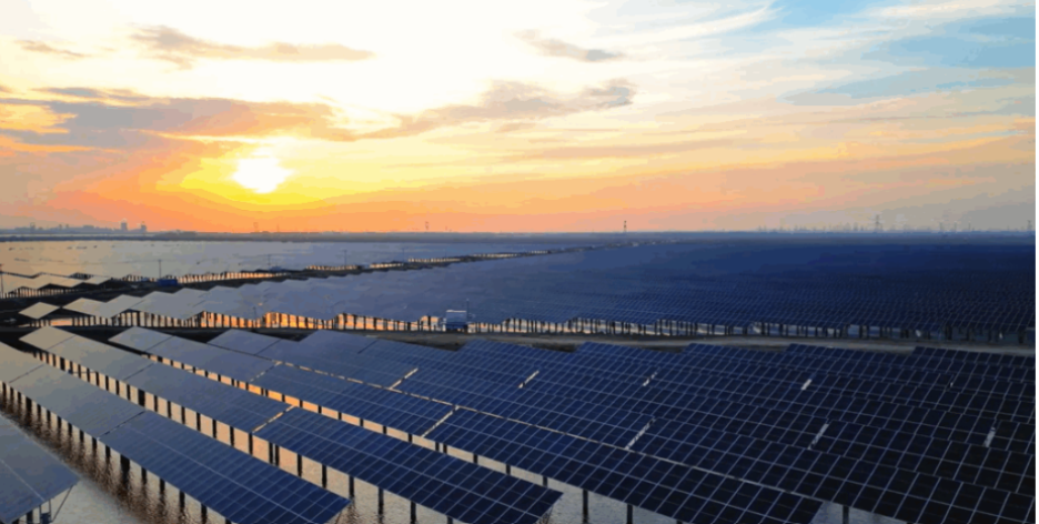 250 MW Shilihai fishery-solar PV project, Tangshan, Hebei. Source: Dajin Heavy Industry 